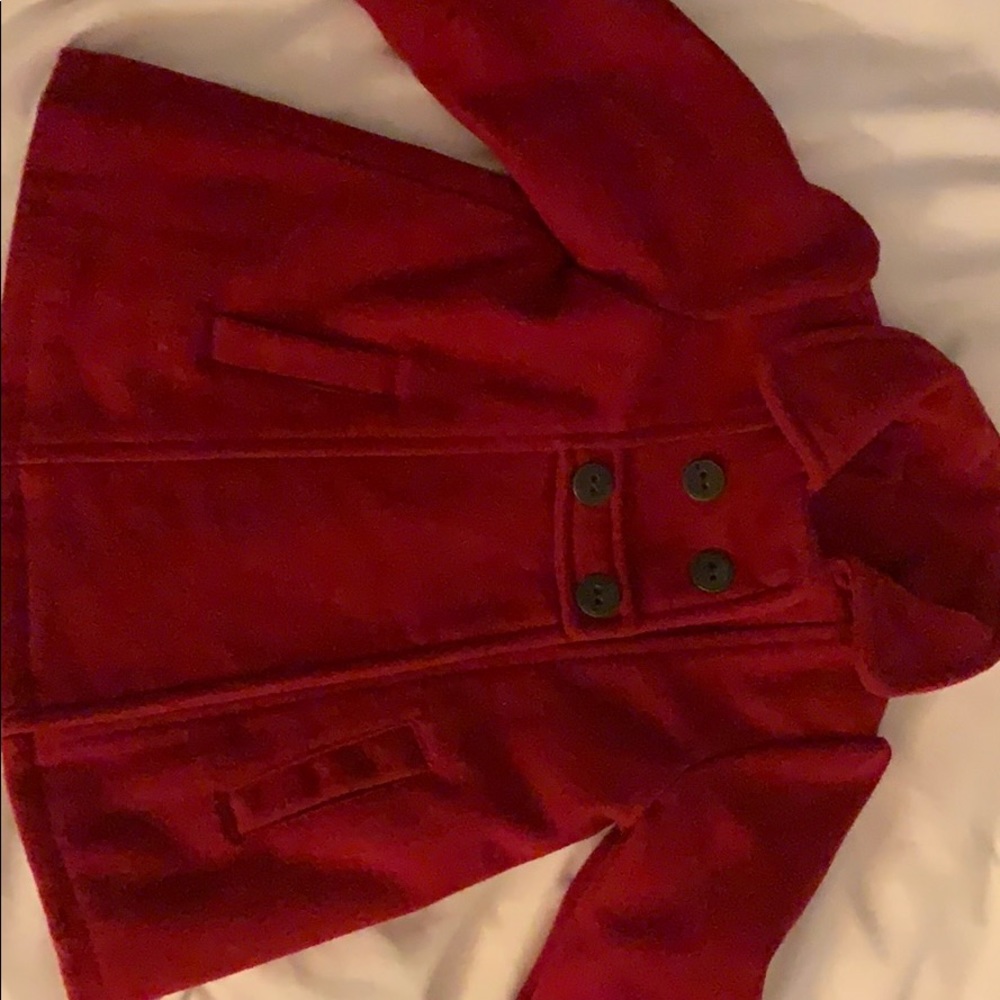 Red girls pea coat